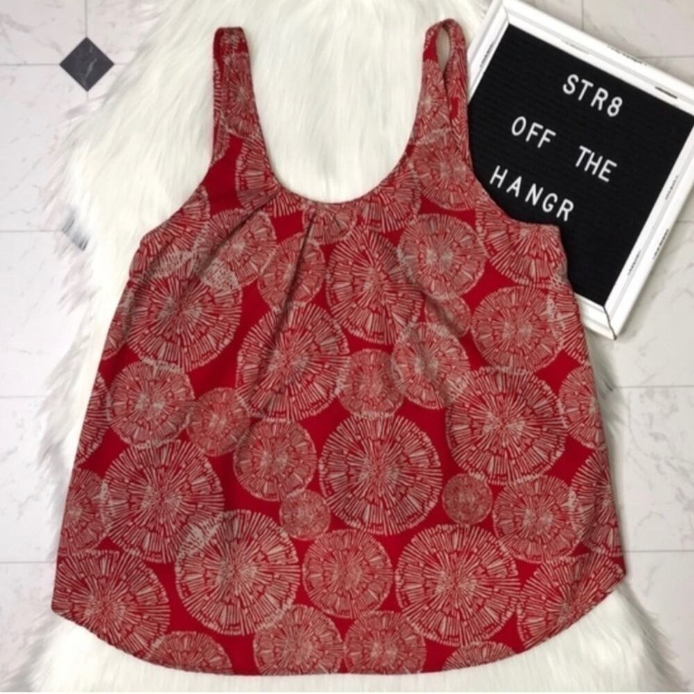 Audrey 3+1 red low high blouse zipper in back sz S - Picture 5 of 5